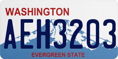 WA license plate AEH3203