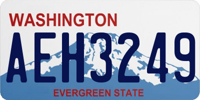 WA license plate AEH3249