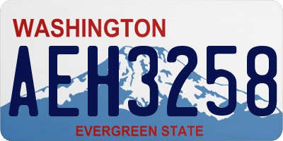 WA license plate AEH3258