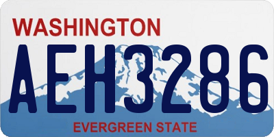 WA license plate AEH3286