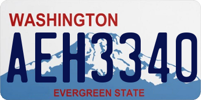 WA license plate AEH3340