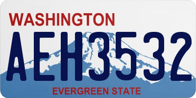 WA license plate AEH3532