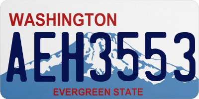WA license plate AEH3553