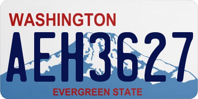 WA license plate AEH3627