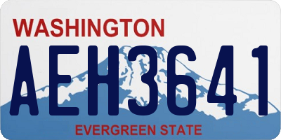 WA license plate AEH3641