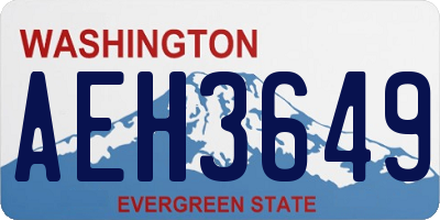 WA license plate AEH3649