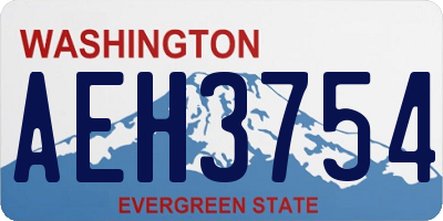 WA license plate AEH3754