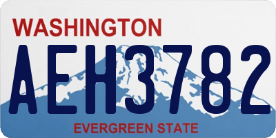WA license plate AEH3782