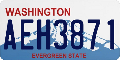 WA license plate AEH3871