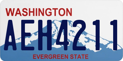 WA license plate AEH4211