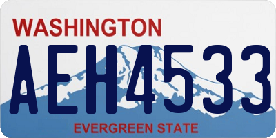 WA license plate AEH4533