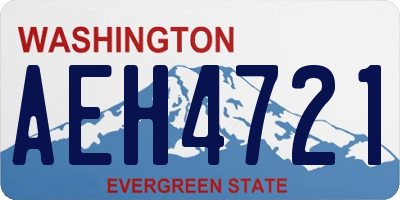 WA license plate AEH4721