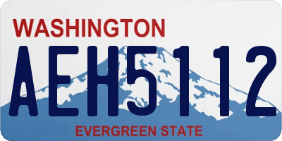 WA license plate AEH5112