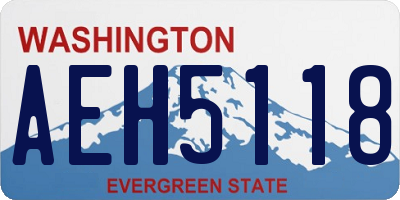WA license plate AEH5118