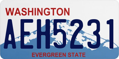 WA license plate AEH5231