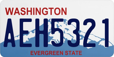 WA license plate AEH5321