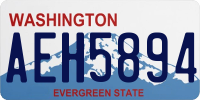 WA license plate AEH5894