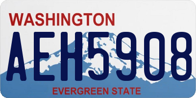 WA license plate AEH5908