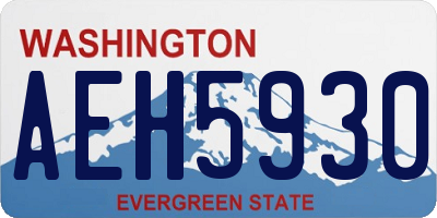 WA license plate AEH5930