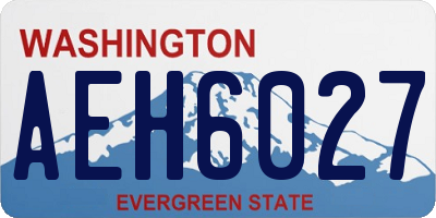 WA license plate AEH6027