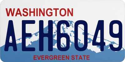 WA license plate AEH6049