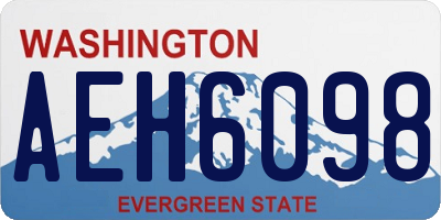 WA license plate AEH6098