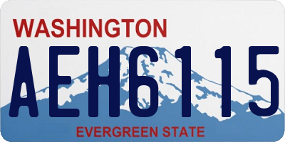 WA license plate AEH6115