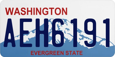 WA license plate AEH6191