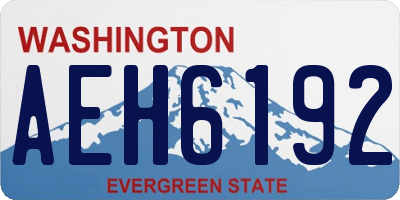 WA license plate AEH6192