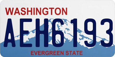 WA license plate AEH6193