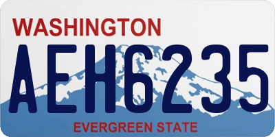 WA license plate AEH6235