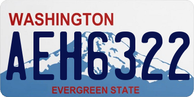 WA license plate AEH6322