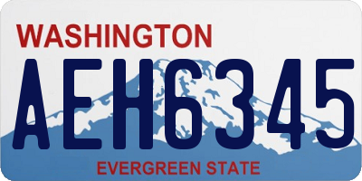 WA license plate AEH6345