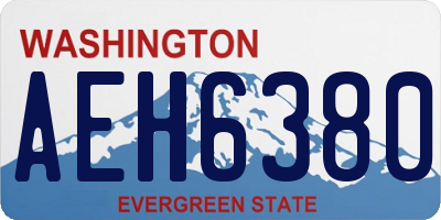 WA license plate AEH6380