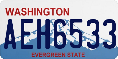 WA license plate AEH6533