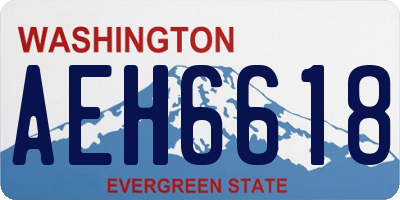 WA license plate AEH6618