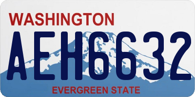 WA license plate AEH6632