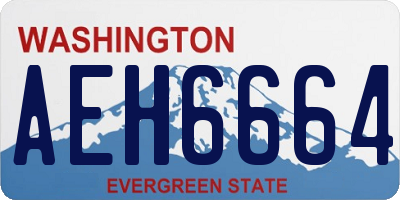 WA license plate AEH6664