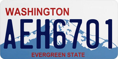 WA license plate AEH6701