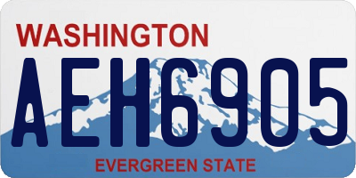 WA license plate AEH6905