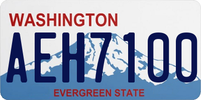 WA license plate AEH7100