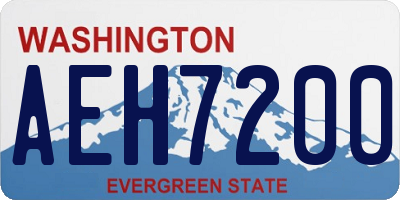 WA license plate AEH7200