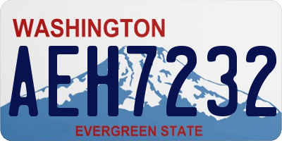 WA license plate AEH7232