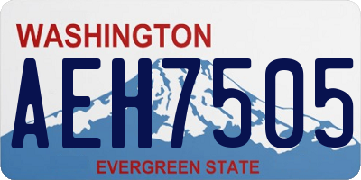 WA license plate AEH7505