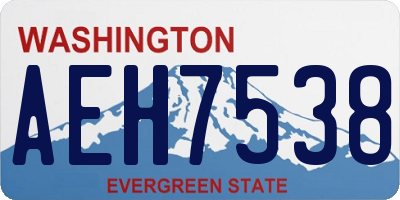 WA license plate AEH7538