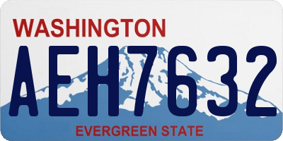 WA license plate AEH7632