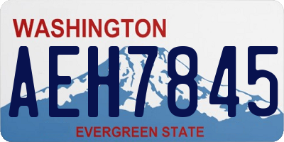 WA license plate AEH7845