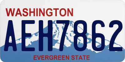 WA license plate AEH7862