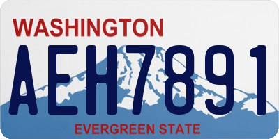 WA license plate AEH7891