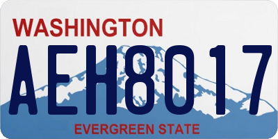WA license plate AEH8017